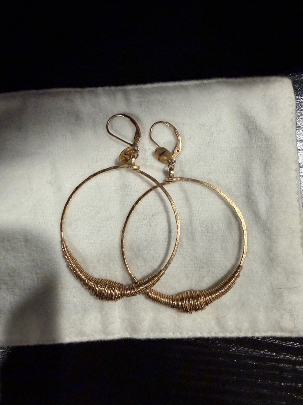 Gold Wire-Wrapped Hoop Earrings - Elegant Women Jewelry